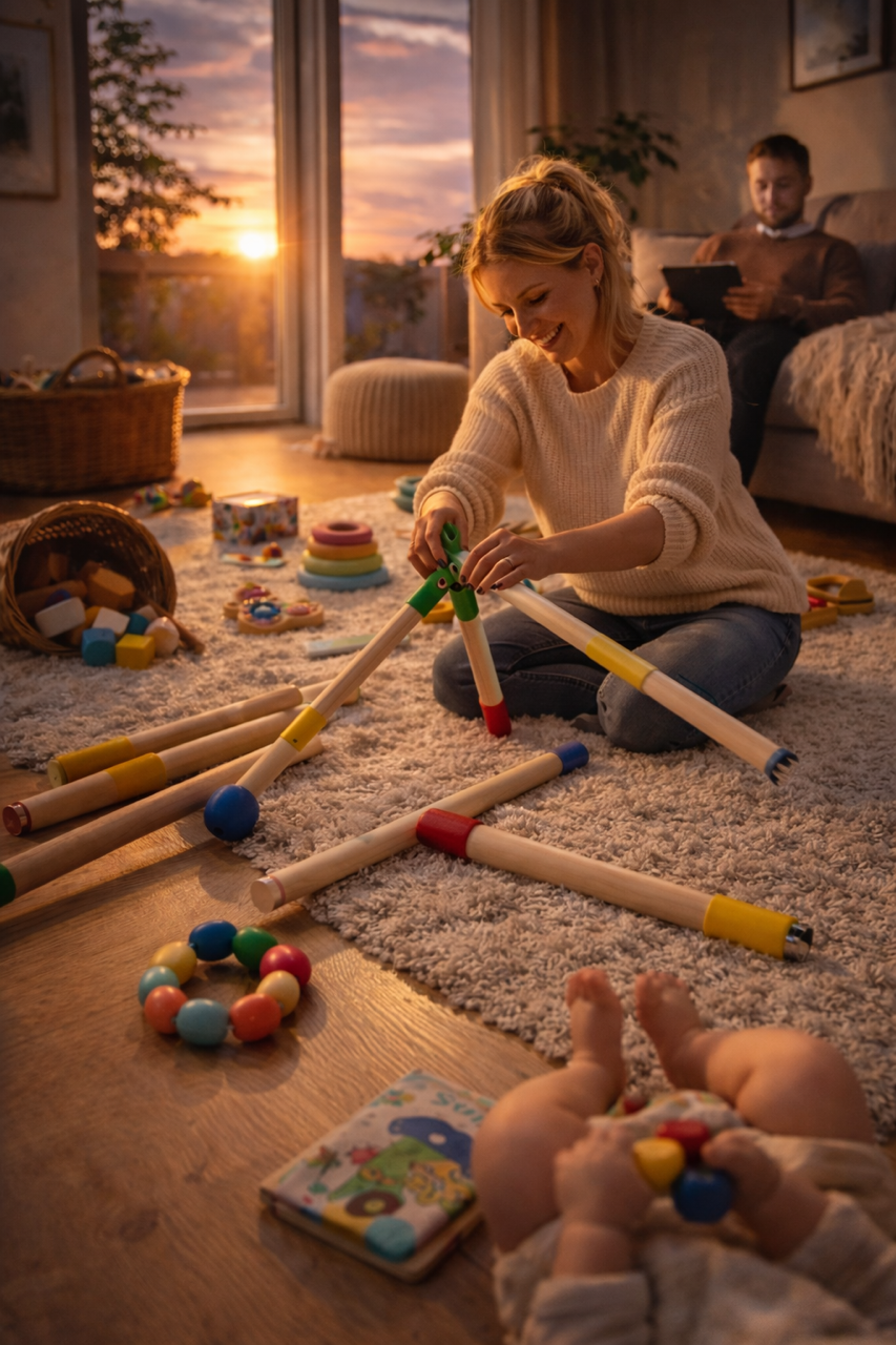 Baby playing with Magibu
